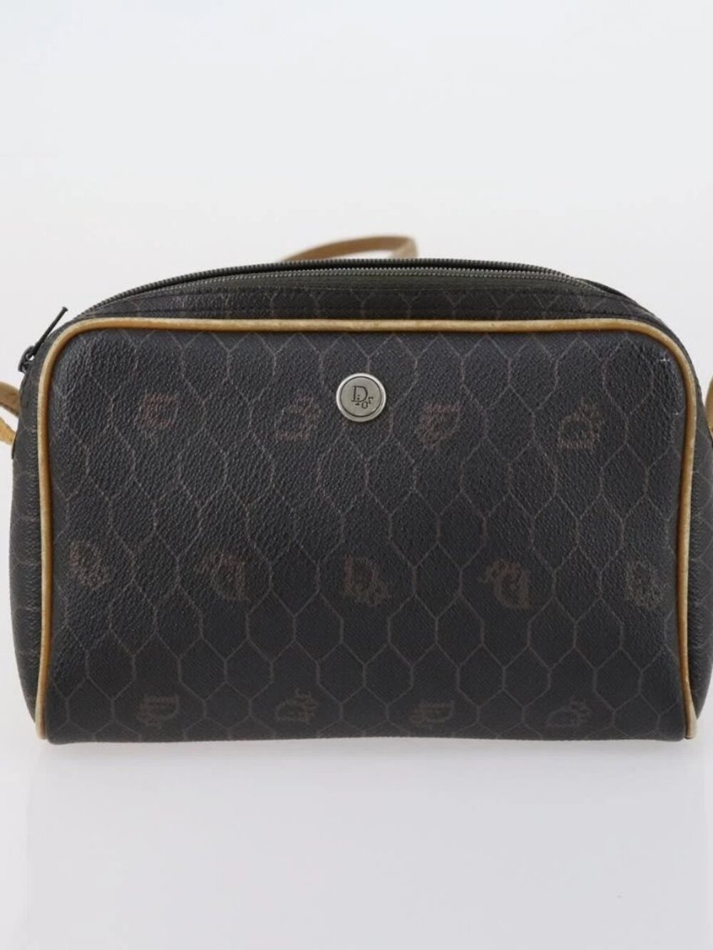 Christian Dior BOTTEGA VENETA Hand Bag Suede PVC 2 Set Brown Gold Auth bs30859 - Picture 16 of 16